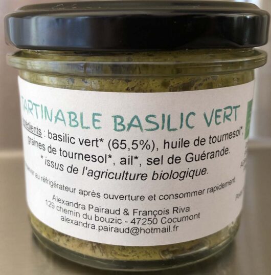 Tartinable basilic vert - AB - 100g